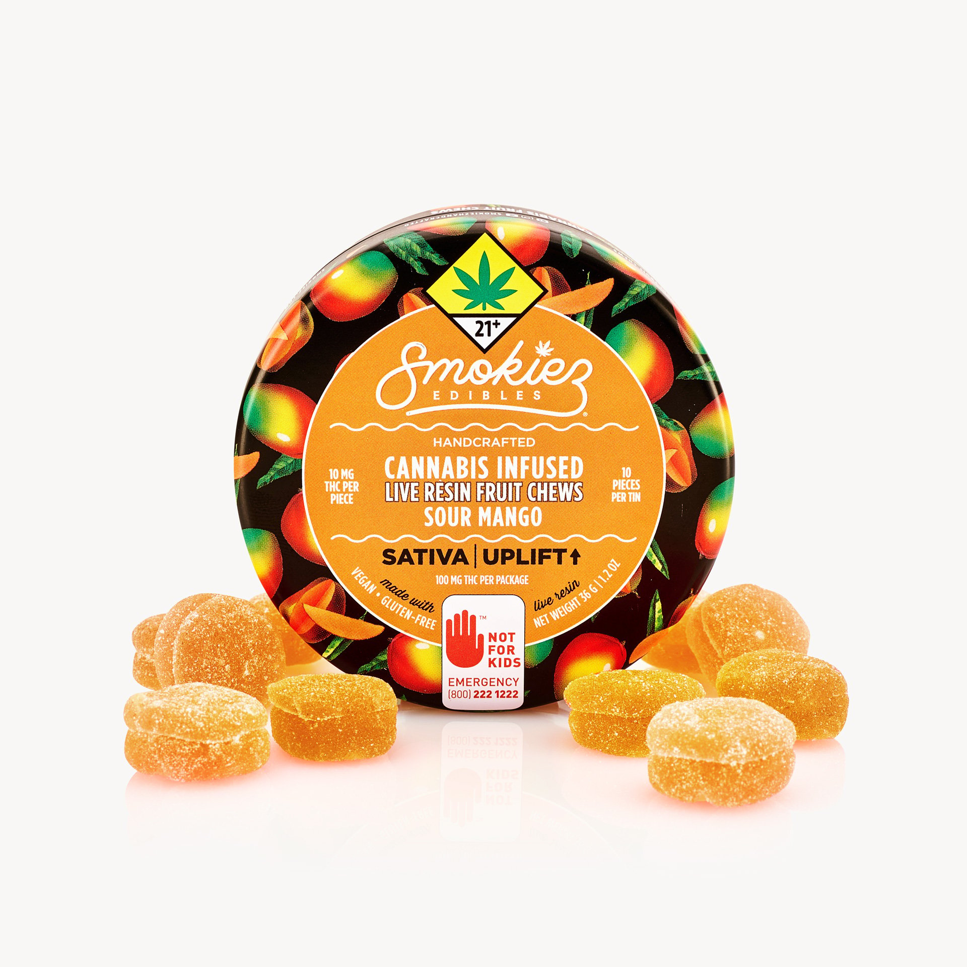 Smokiez Sour Mango [10pk] (100mg) - Craft Cannabis Dispensary